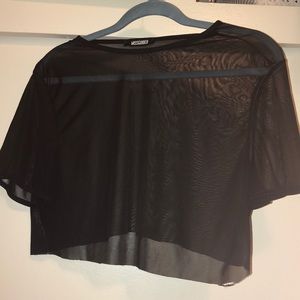 Black mesh Missguided crop top
